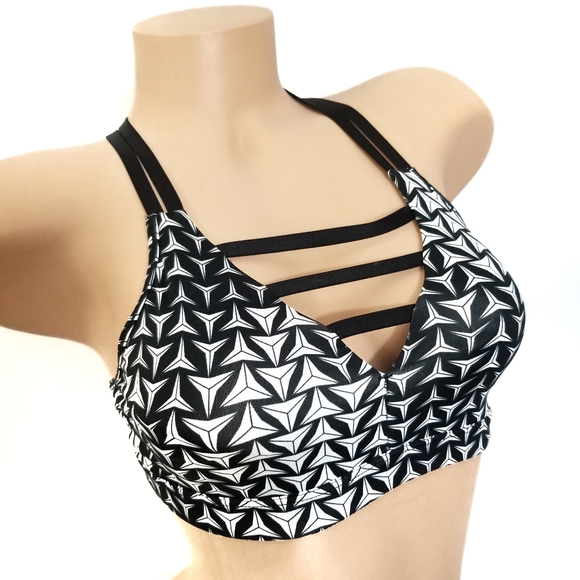 white strappy sports bra